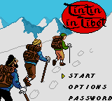 Tintin in Tibet Title Screen